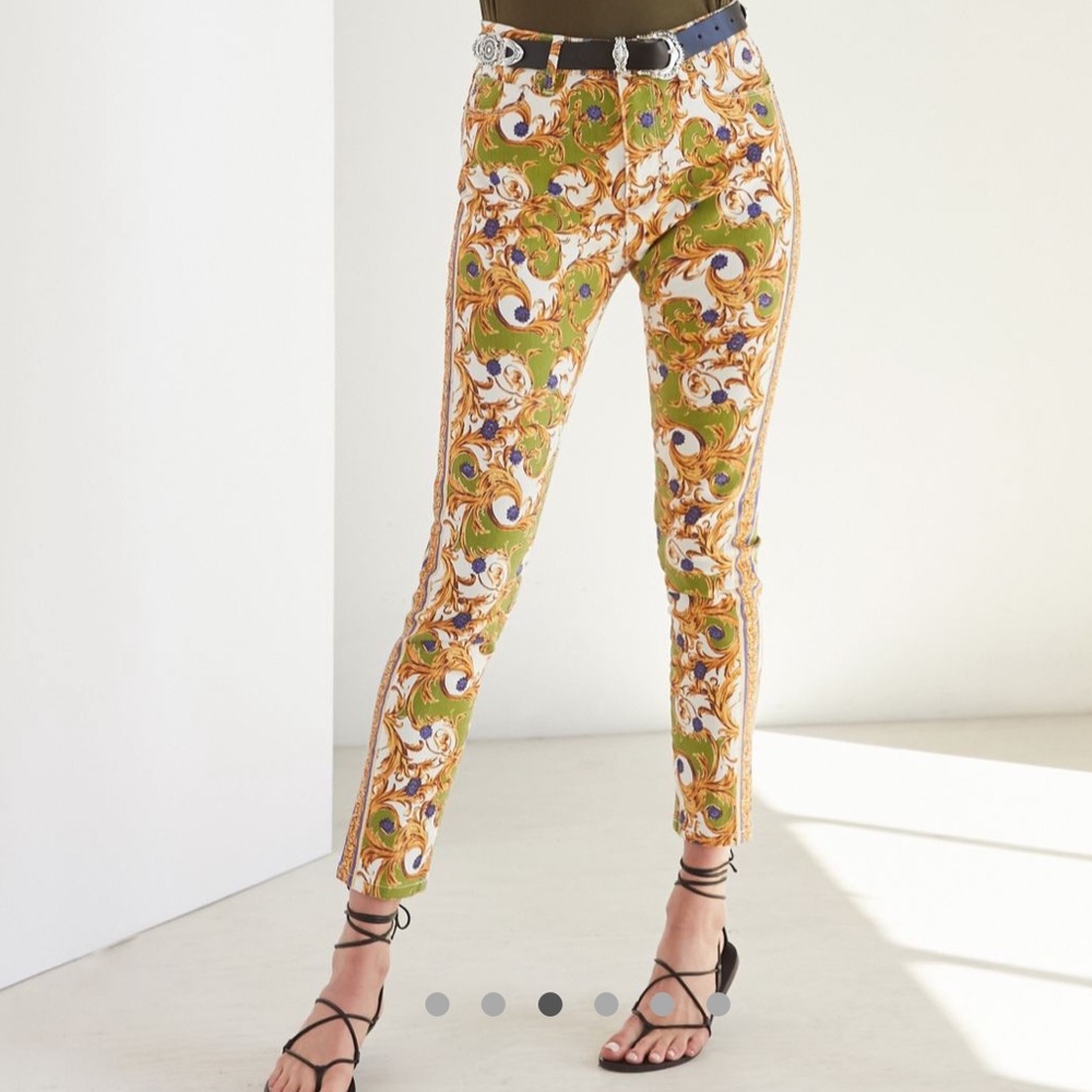 BDG funky printed twig high rise cropped jean